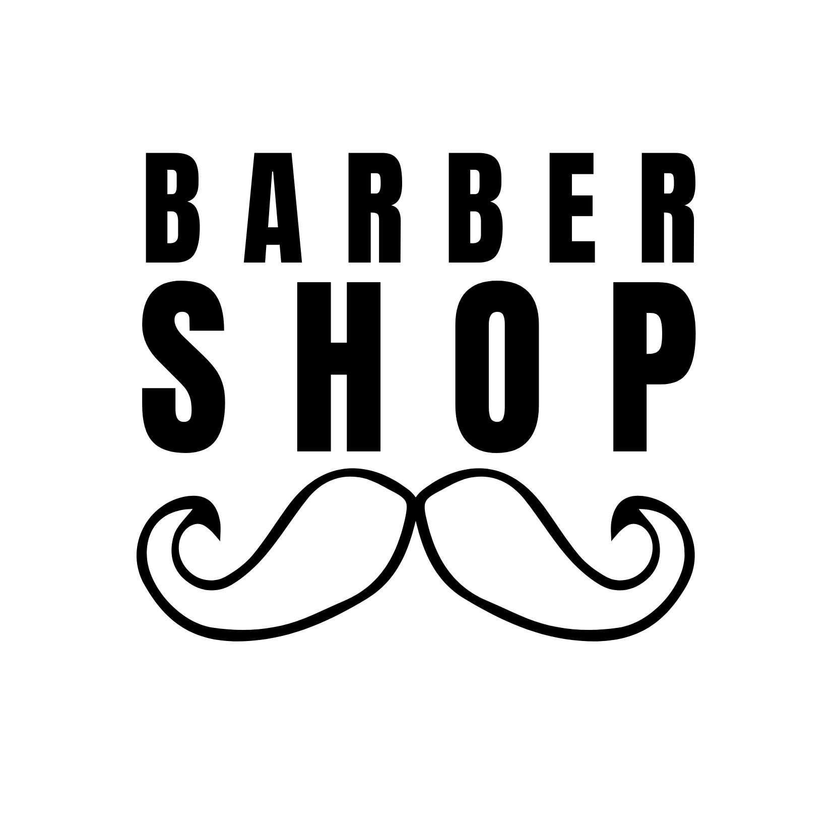 Logotipo de barbería con bigote: llame la atención sobre su logotipo con la fuente Anton en negrita - Imagen