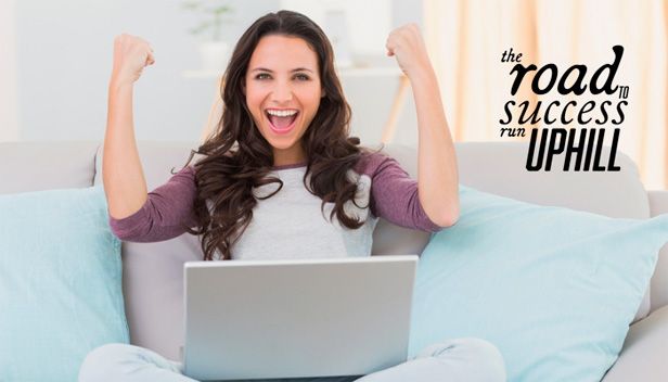 Image of a woman celebrating her success while sitting with a laptop on the sofa - How to start a part-time business that works - Image