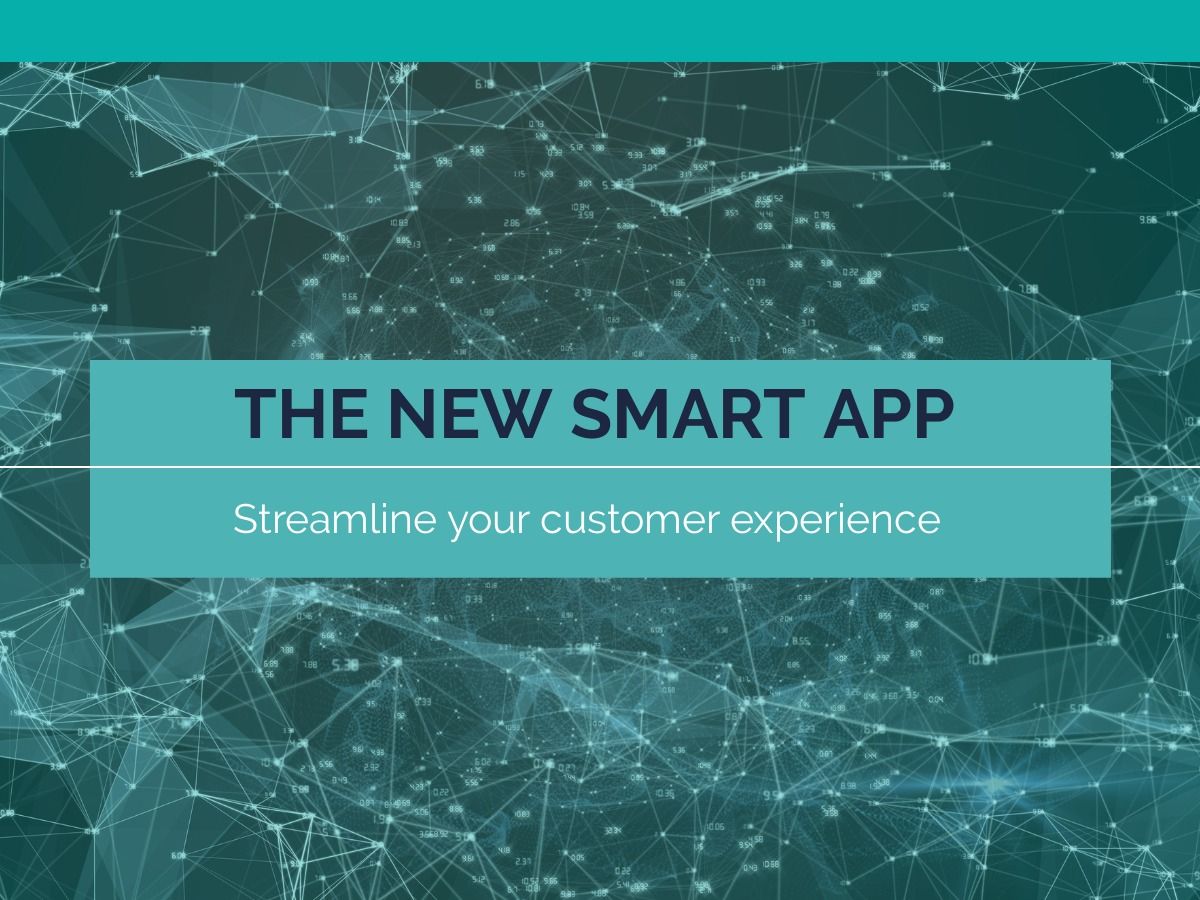 &#39;The New Smart App&#39; escrito sobre uma imagem de rede azul - Promova seus aplicativos no YouTube para atrair novos usuários - Imagem