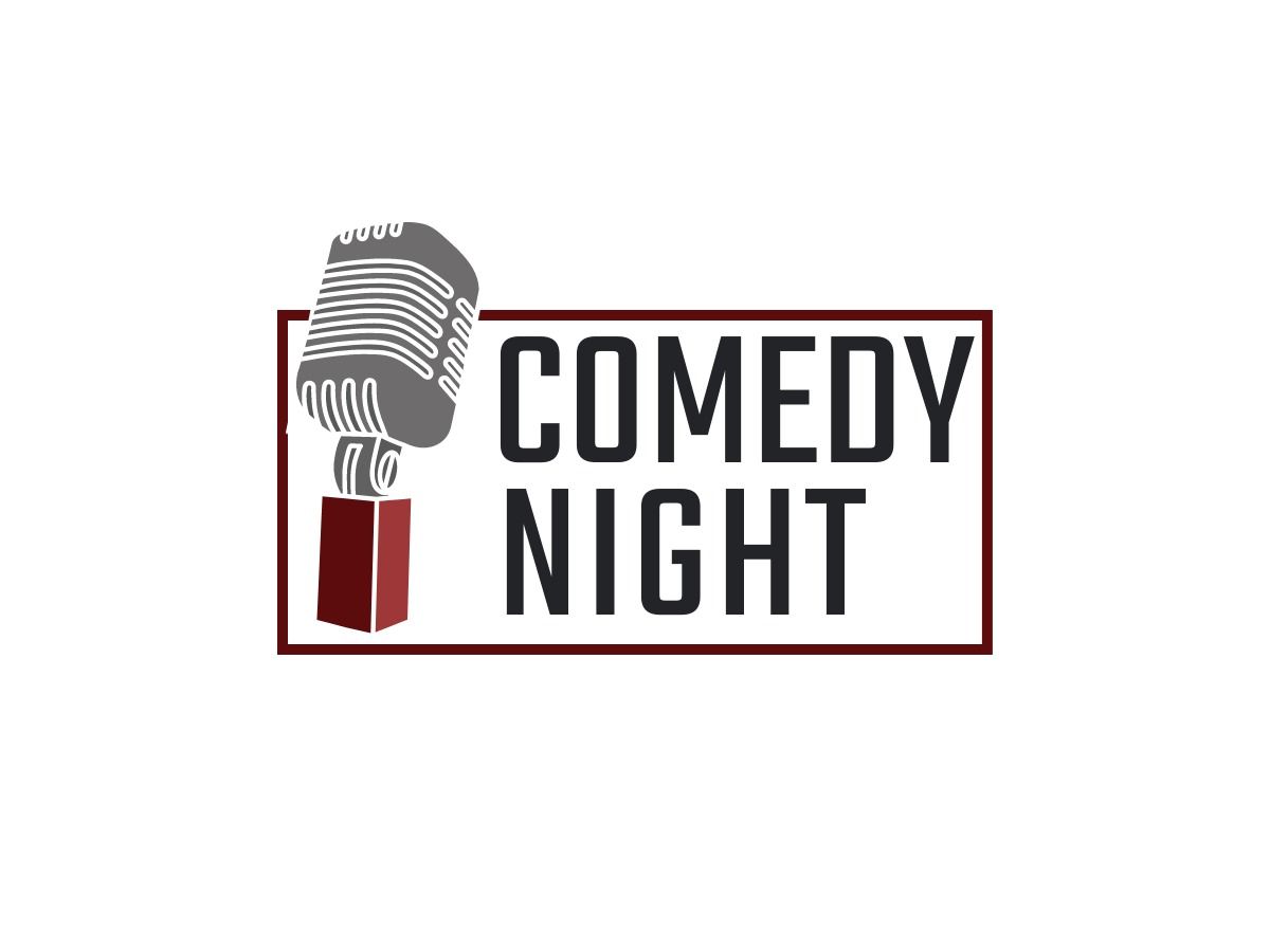 'Comedy Night' written besides a microphone with a white background - How to boost your YouTube subscribers with humor - Image