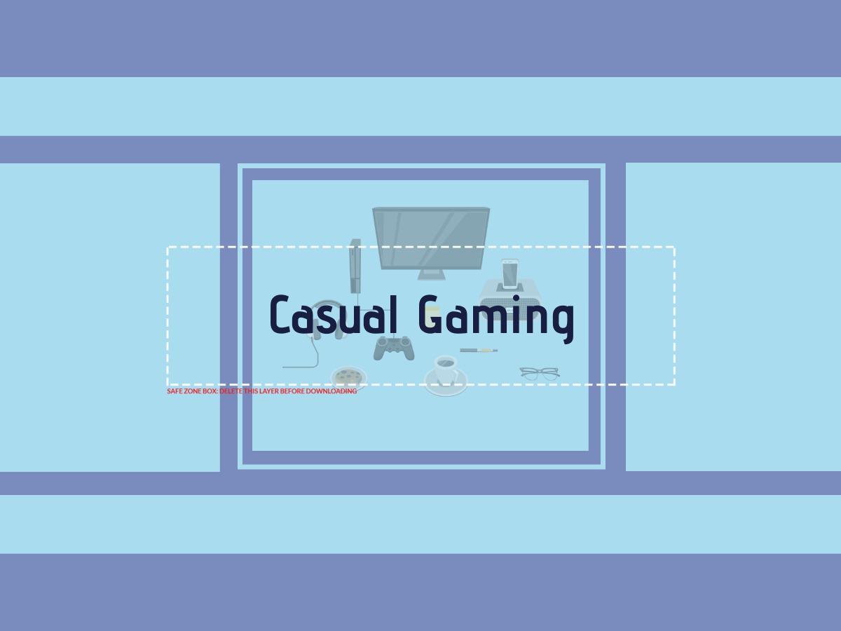 &#39;Jogo casual&#39; escrito em um fundo azul com símbolos de jogos - Dicas sobre como tornar os vídeos passo a passo do YouTube mais envolventes para seu público - Imagem