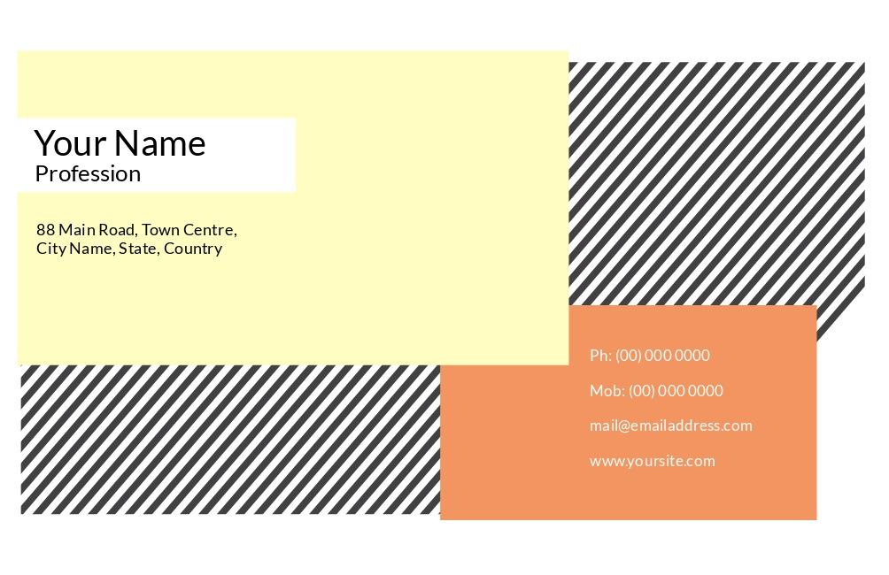 Business card template with sharp geometric shapes and hatched background - Ideas on how to achieve flexibility in your business card design using definitive geometric shapes - Image