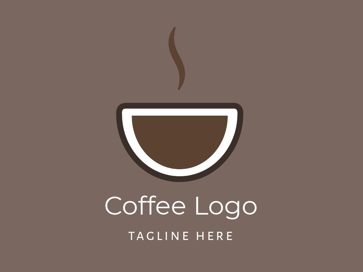 Abstract illustration of a cup of fresh coffee with the title 'Coffee Logo' - Simplicity tends to be the key to good packaging design - Image