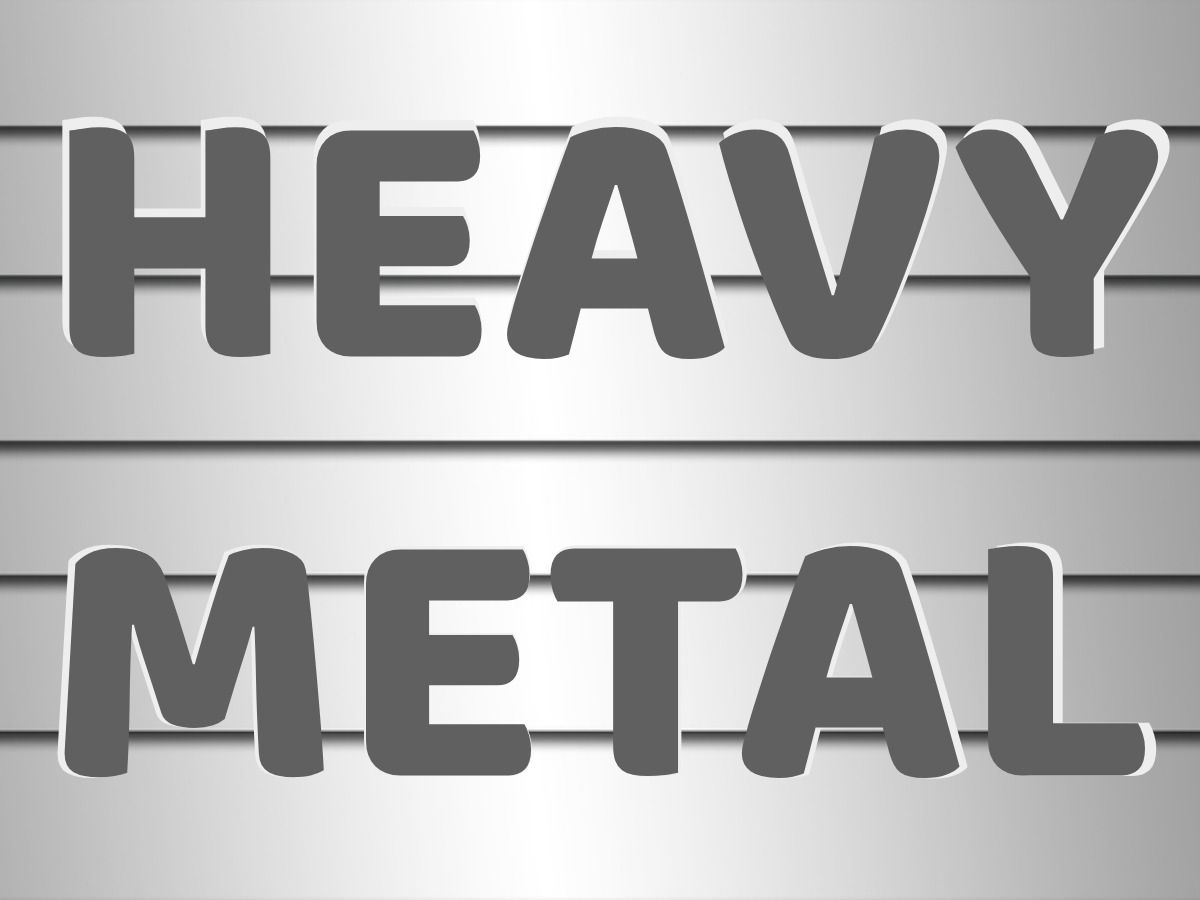 Title "Heavy metal" in metal style - Metallic patterns can add class and elegance to your product packaging design - Image