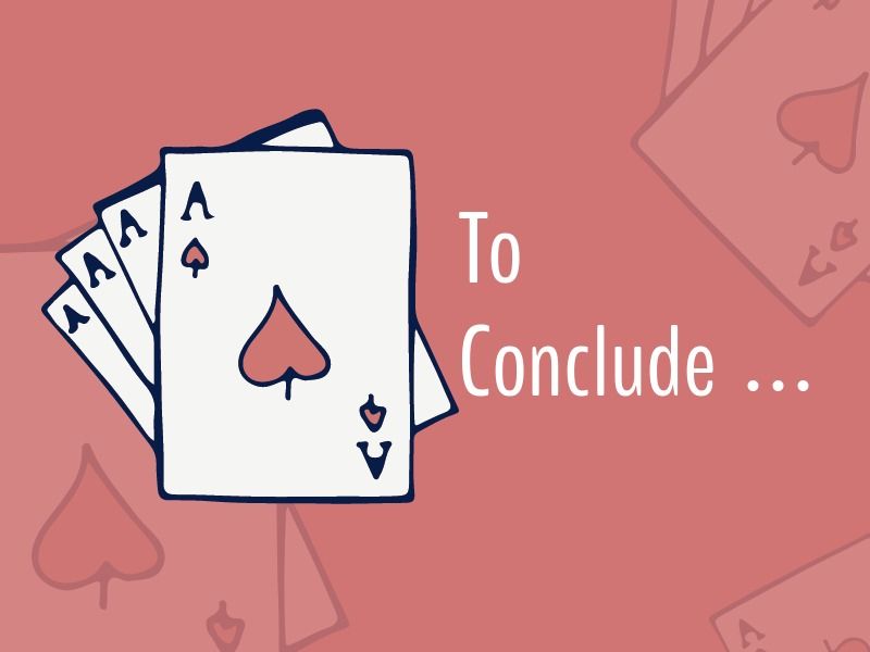 Quatro cartas de baralho Ace em um fundo vermelho - Conclusão. Continue expandindo seu vocabulário de design - Imagem