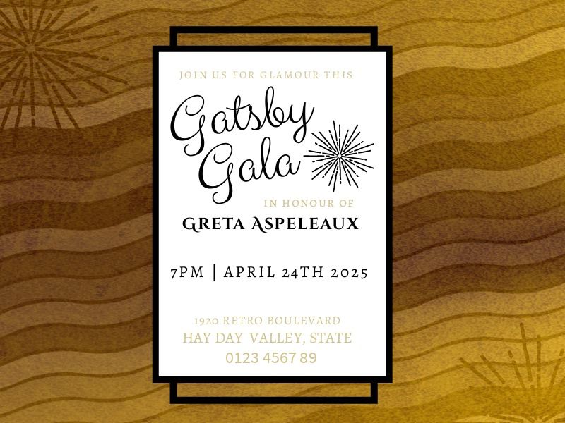 Gatsby-Gala-Einladung mit wellenförmigen geometrischen Mustern – Wellenförmige geometrische Muster im Design – Bild