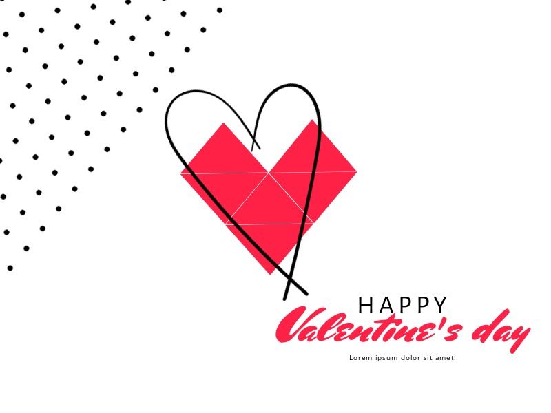 happy Valentines message with heard shape and geometric design overlay - Create new shapes from shapes - Image