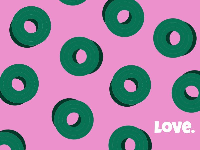 Donuts Géométriques Flottants Verts avec Fond Rose - Conseils de géométrie flottante - Image