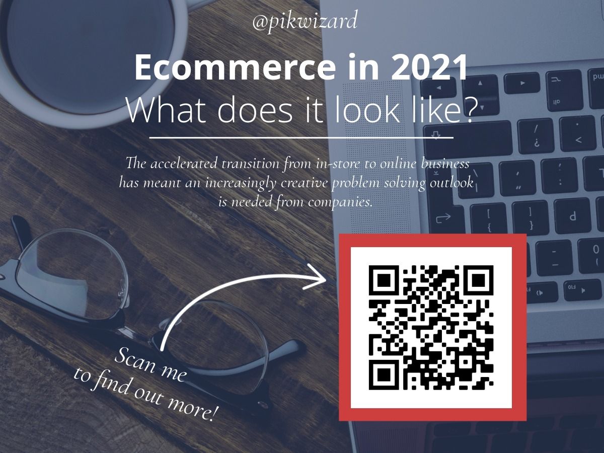 Print advertising design promoting ecommerce ebook - The use of QR codes in advertising - Image