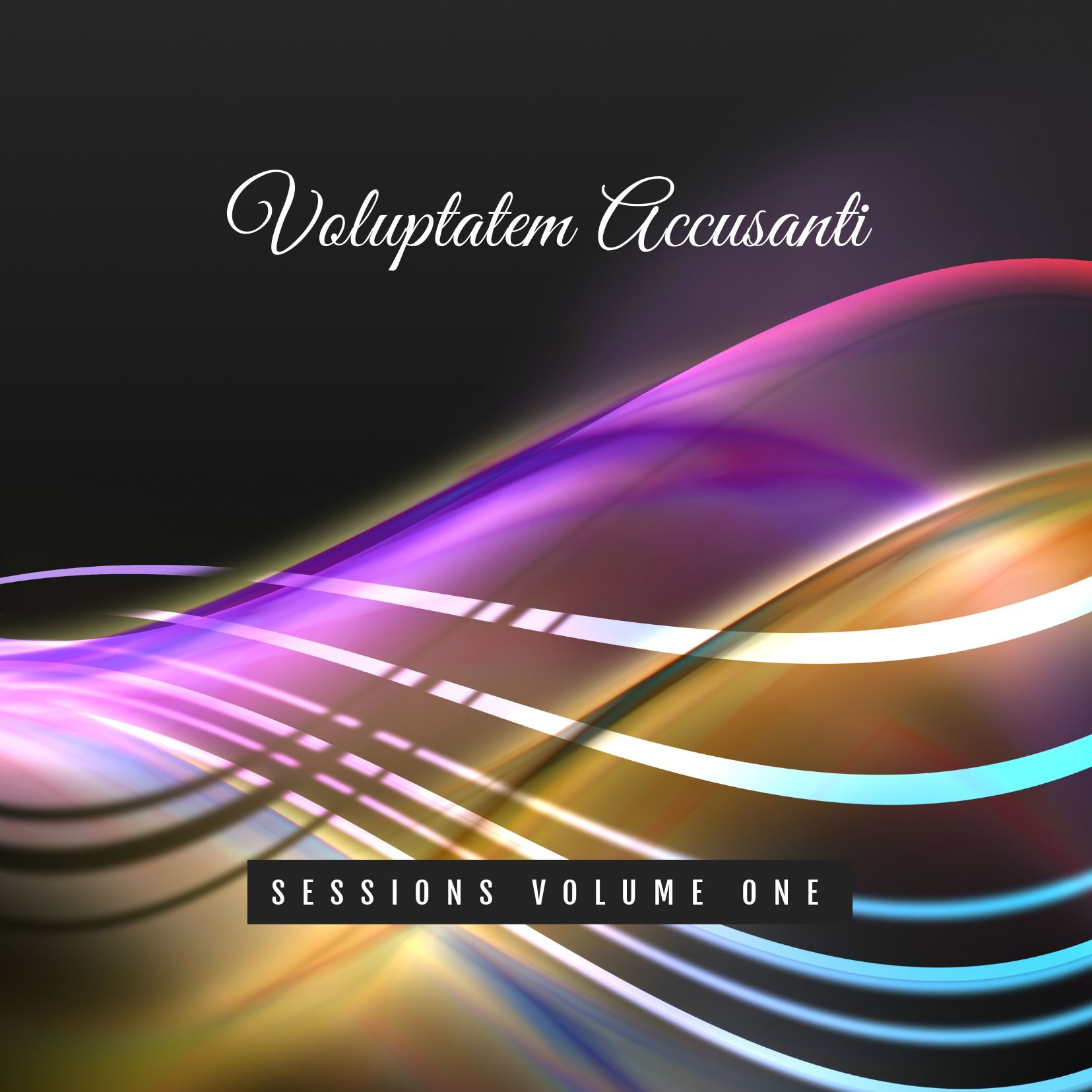 Luz púrpura y dorada sobre fondo negro Diseño de CD - Explosiones de color en el diseño de portada del álbum - Imagen