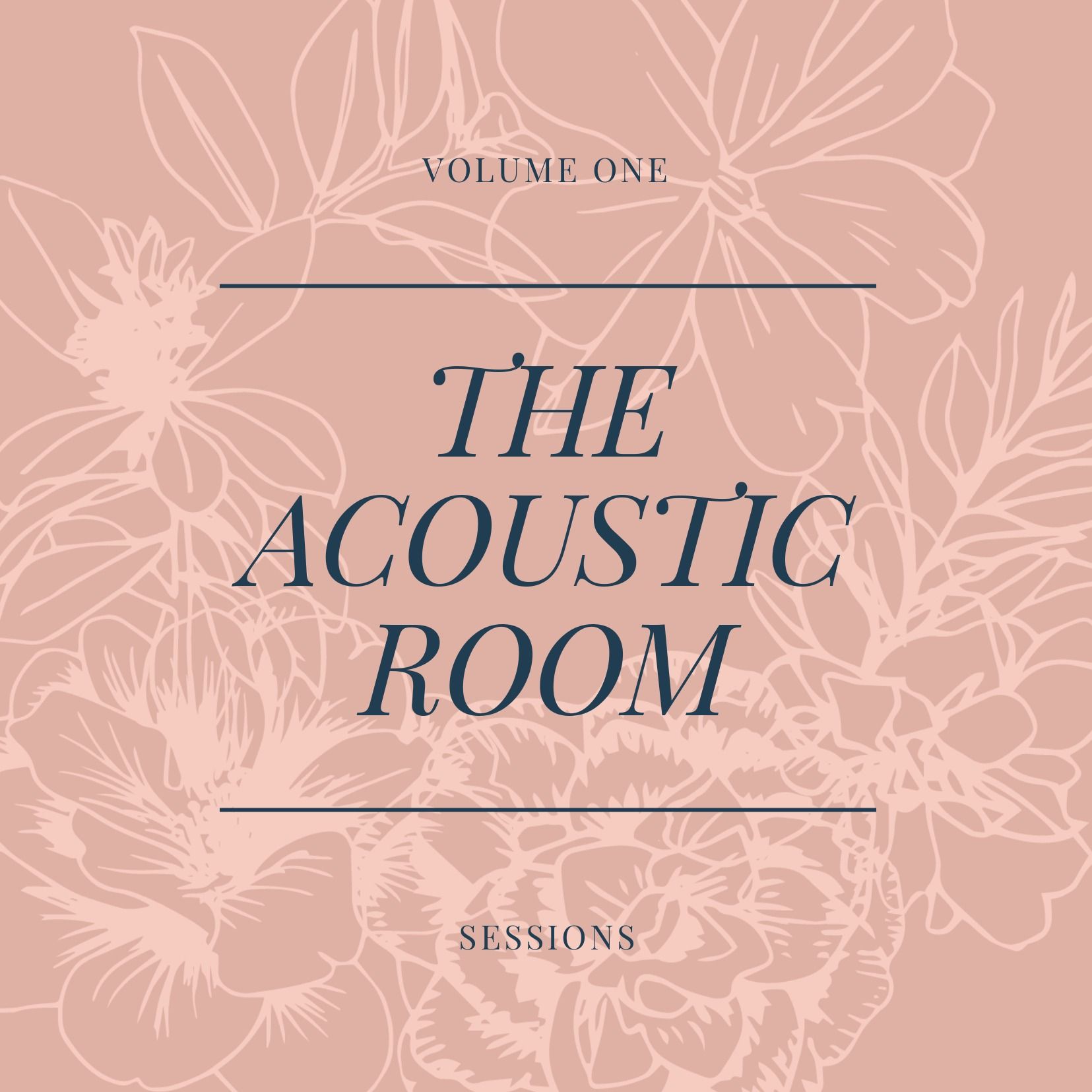 Peach floral acoustic album art cover - Acoustic CD album cover design - Image