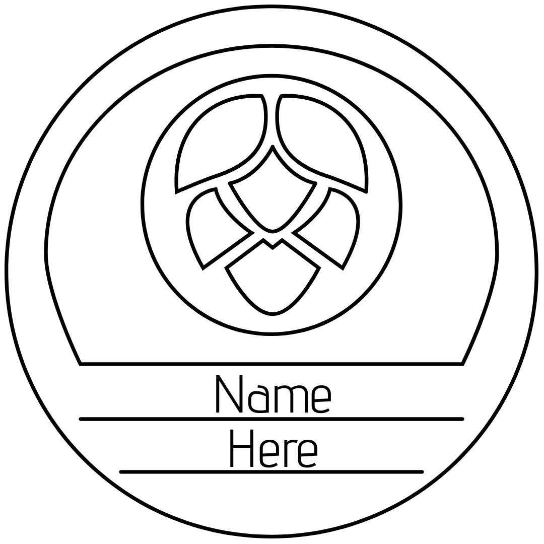 Logotipo de cerveza circular minimalista editable en blanco y negro