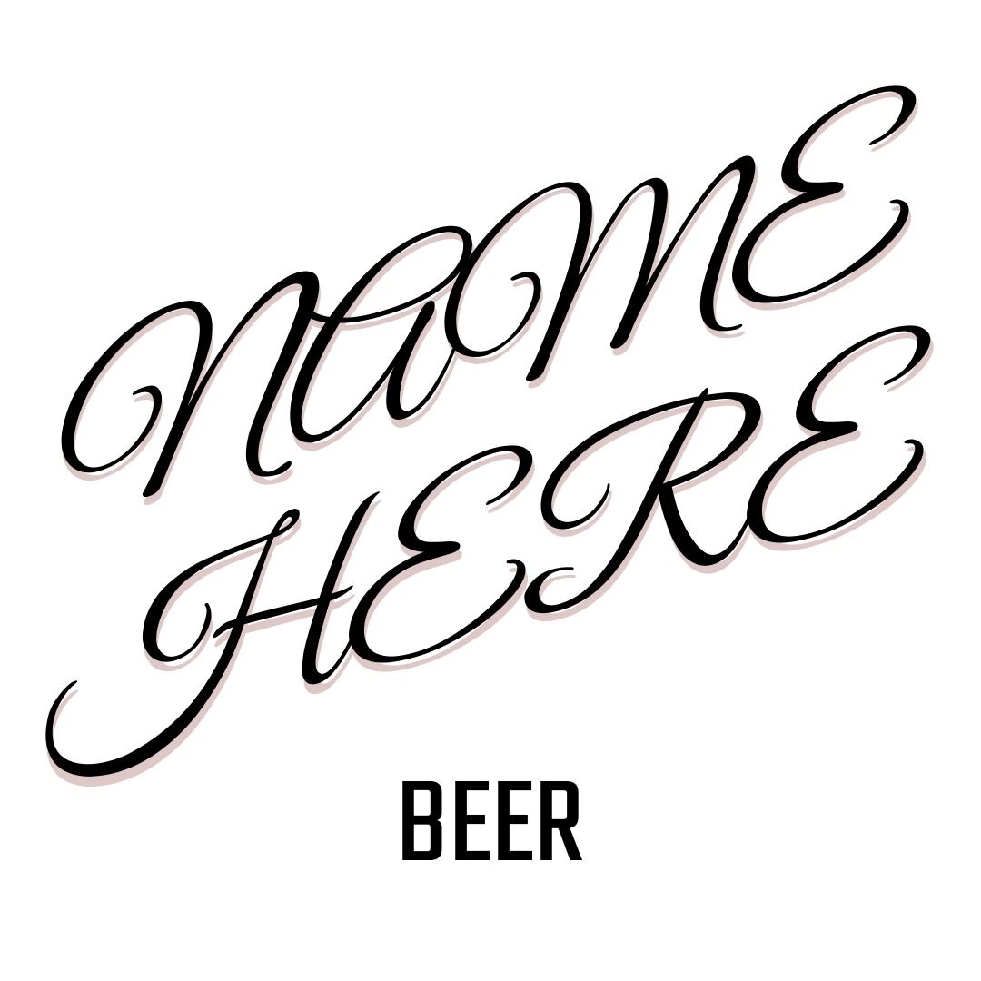 Design tipográfico editável do logotipo da cerveja, fonte preta