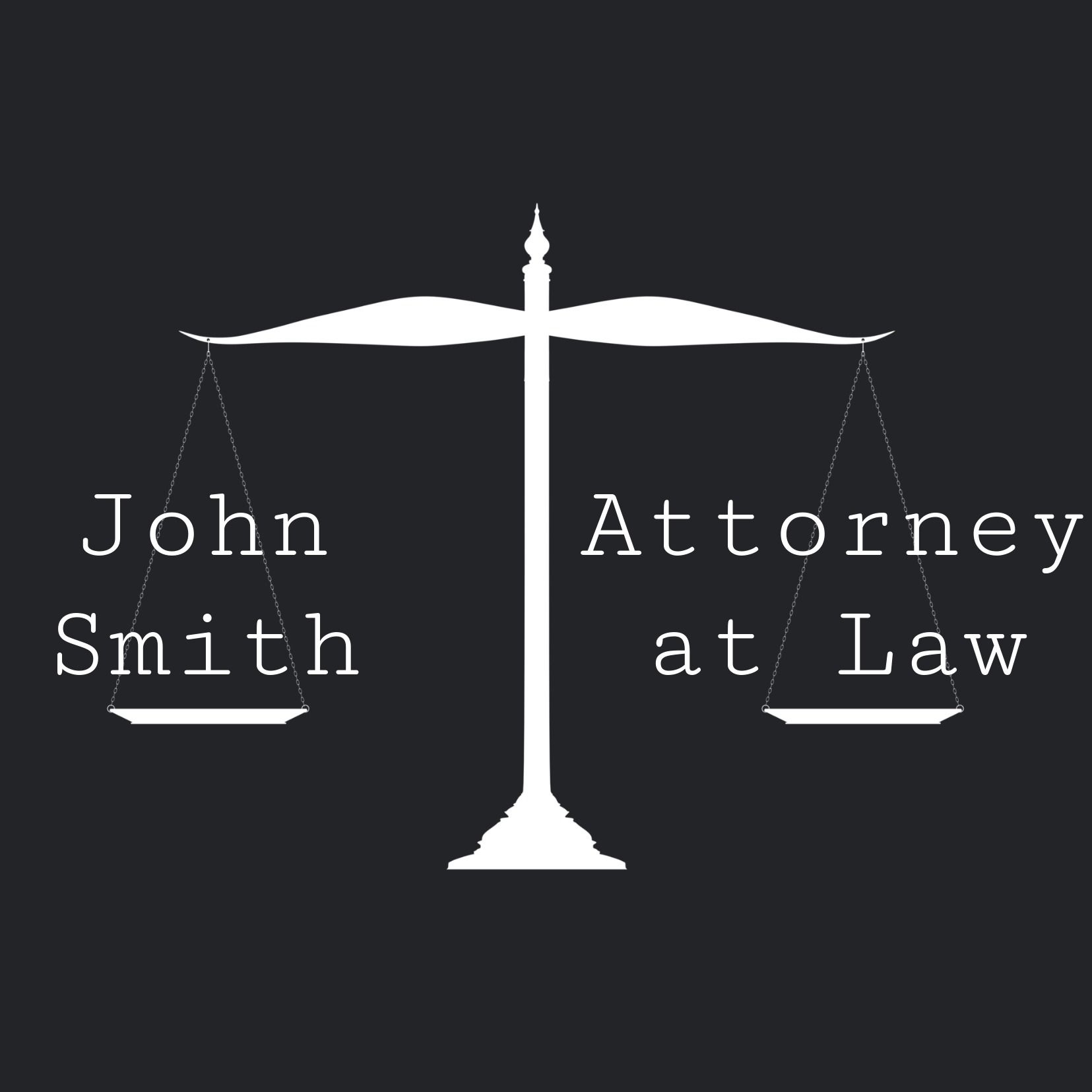 Attorney at law logo with scales of justice on a dark background - The best working scenarios for the Cutive Mono font - Image