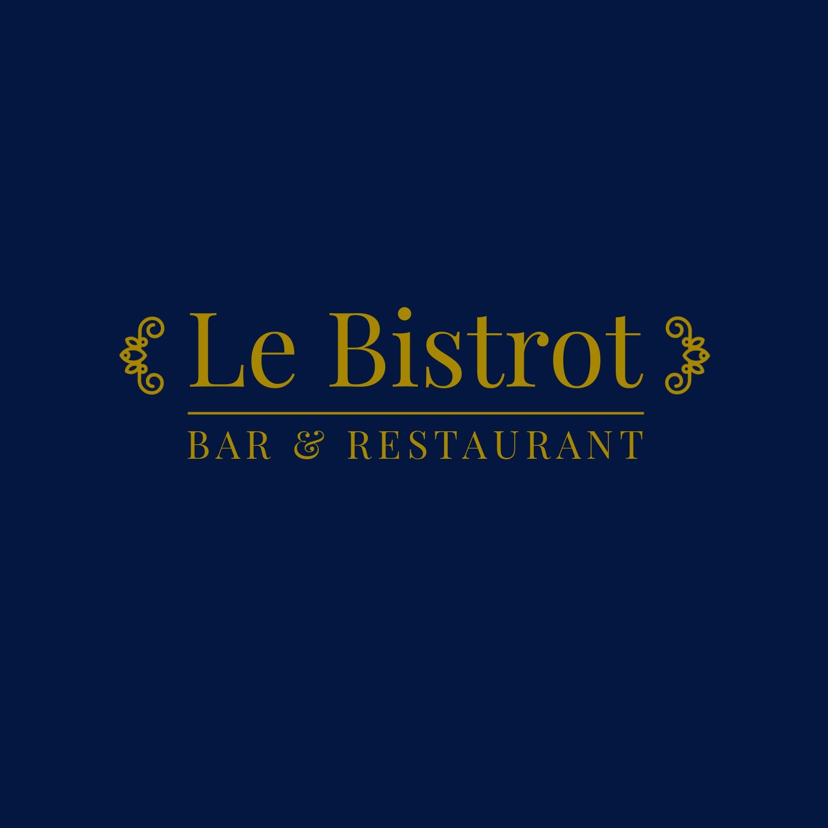 Text auf blauem Hintergrund in der Schriftart Playfair Display – Playfair Display im Restaurant-Logo-Design – Bild