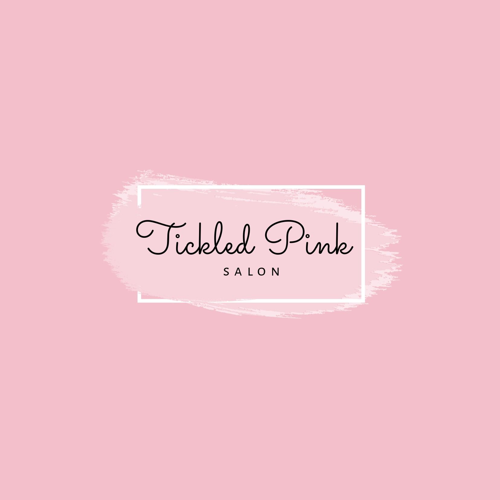 Typographic salon logo on a pink background - Sacramento font in a feminine design - Image