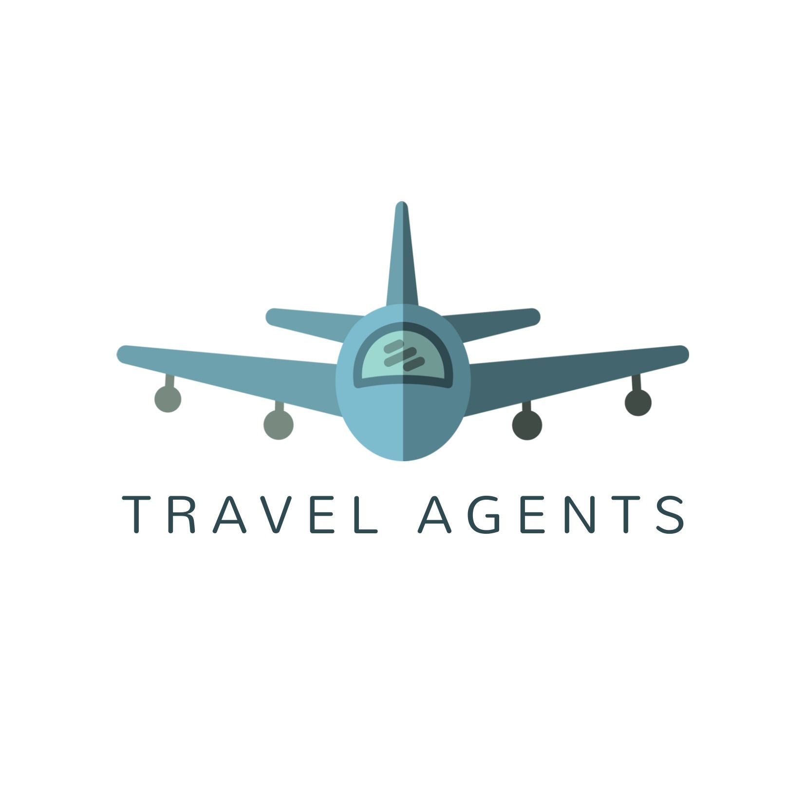 Logo d&#39;agence de voyages avec un avion face au spectateur - Mallanna est une police petite mais lisible et puissante - Image
