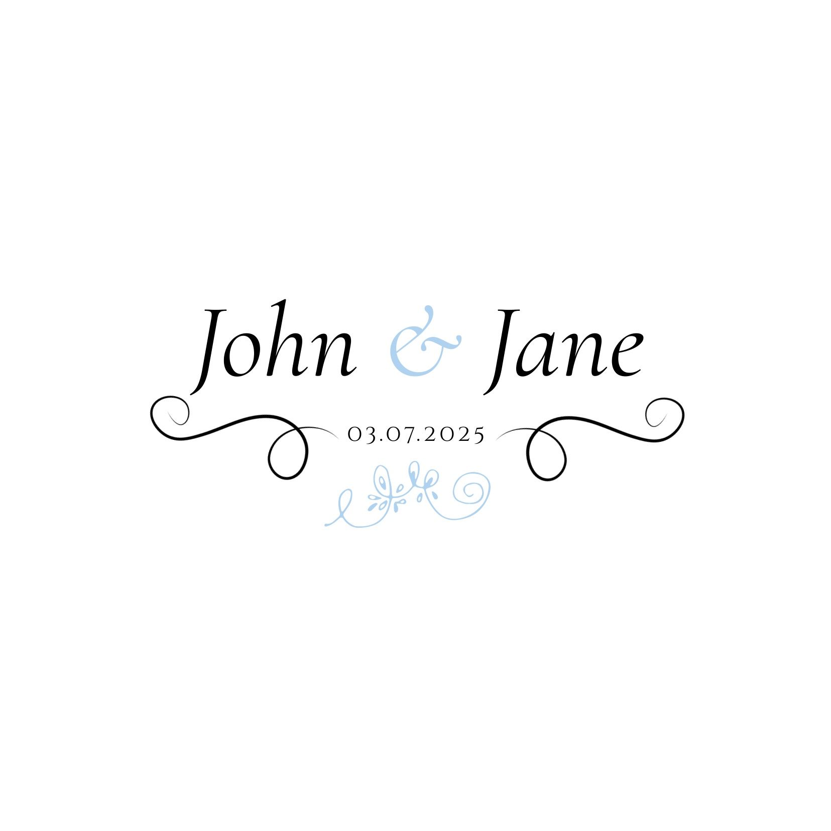 Wedding logo with the title 'John & Jane' in Cormorant Garamond font - The eloquence of the Cormorant Garamond font - Image