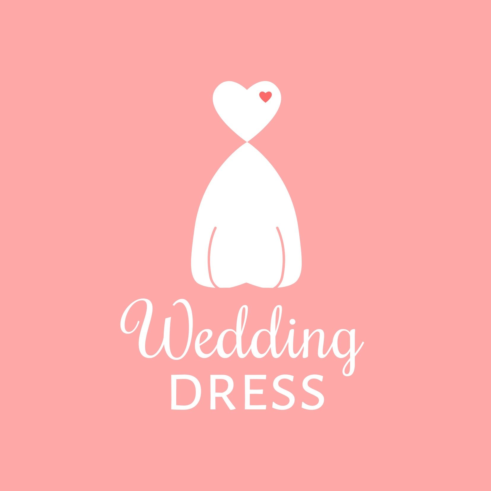 Wedding dress logo with heart shaped bodice - Stylish and refined Rochester font - Image
