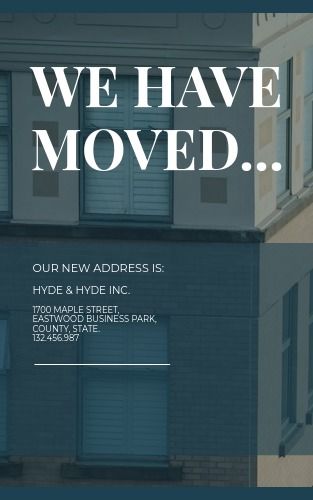 'We have moved' announcement with a photo of a building - How to use visual storytelling in your branding - Image