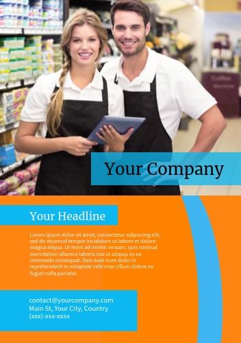 Company ad template with two smiling employees in aprons - How to use visual storytelling in your branding - Image