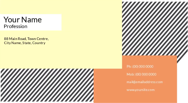 Business card template with sharp geometric shapes and hatched background - Ideas on how to achieve flexibility in your business card design using definitive geometric shapes - Image