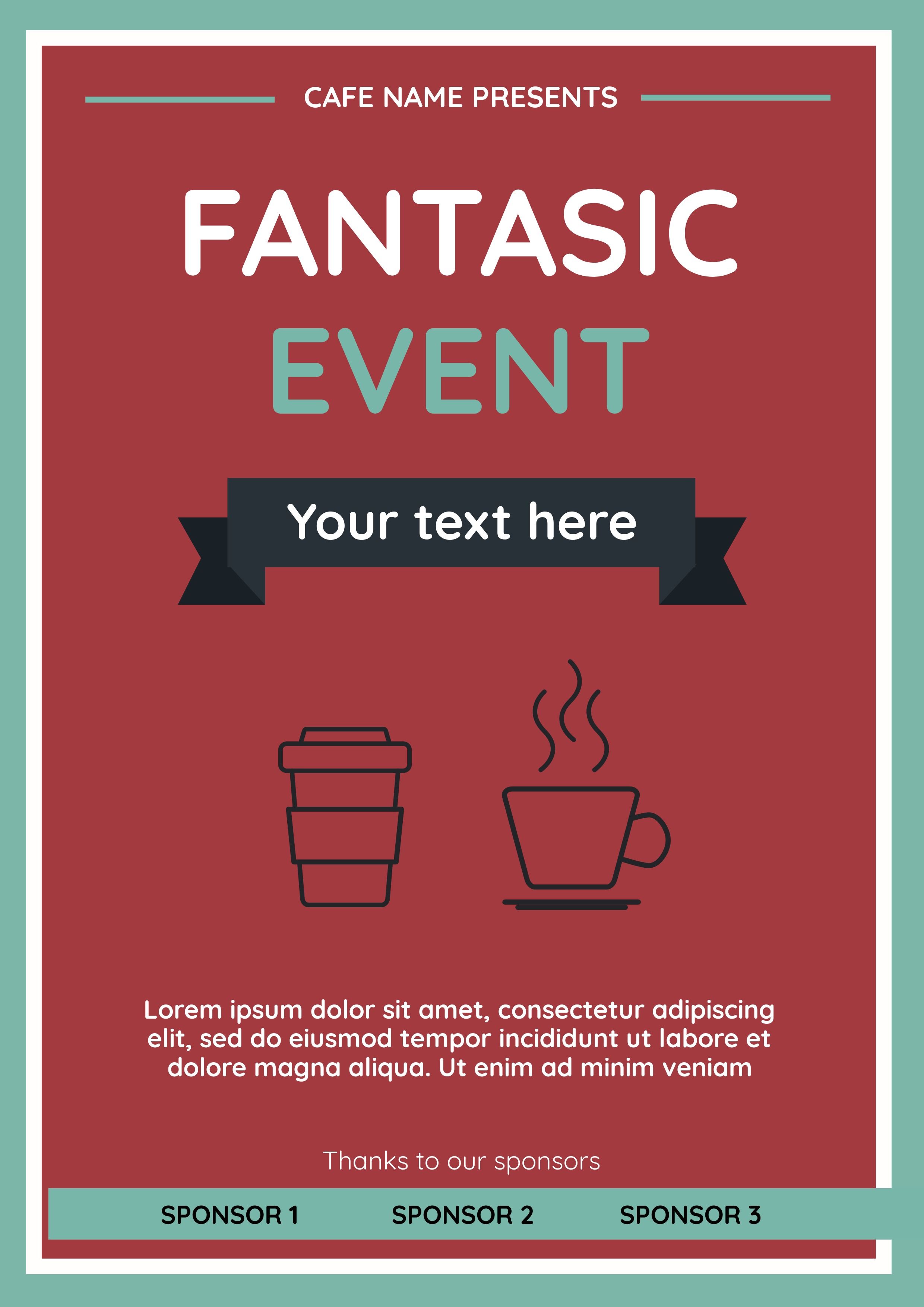 Affiche de café rouge pour l&#39;événement - 10 idées de marketing de café pour COVID-19 - Image