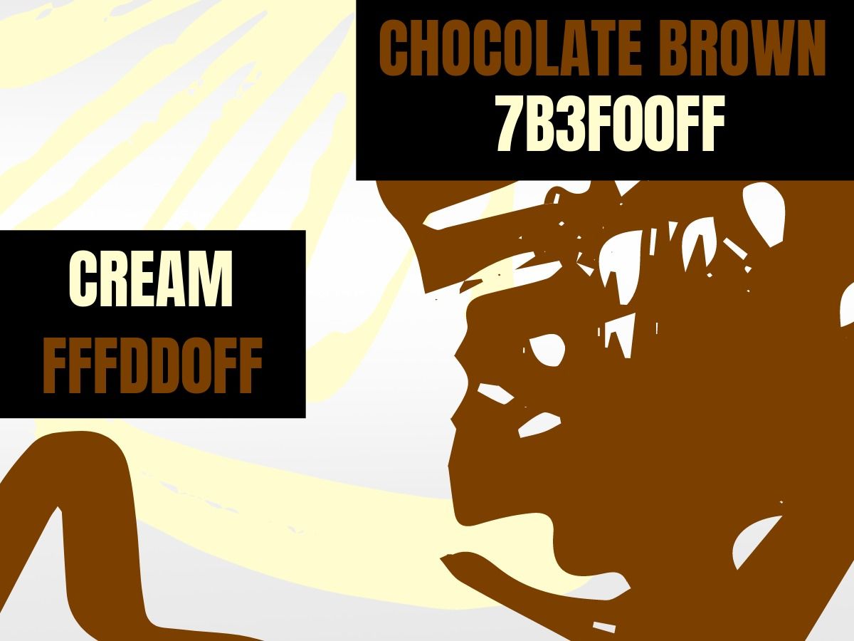 Combinación de colores de crema (FFFDD0FF) y marrón chocolate (7B3F00FF)