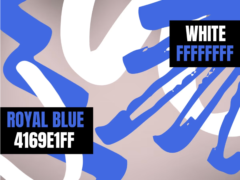 Farbenkombination Striche von Royal Blue (4169E1FF) und Weiß (FFFFFFFF) - Farbtheorie für Designer: Die Kunst der Verwendung von Farbsymbolik - Bild