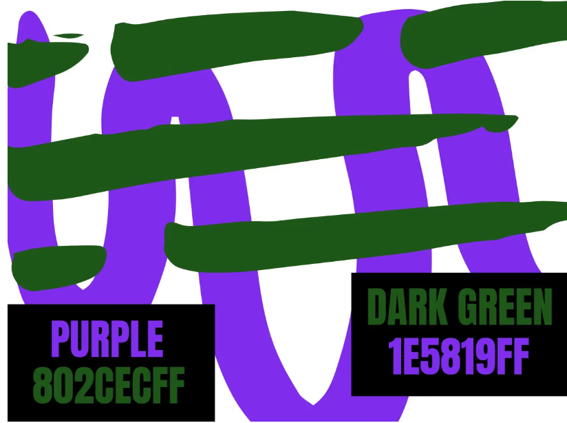 Color Combination Strokes of Purple (802CECFF) and Dark Green (1E5819FF) - Color theory for designers: The art of using color symbolism - Image