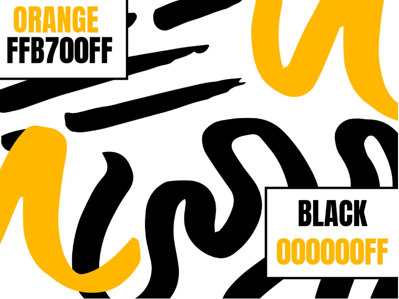 Color Combination Strokes of Orange (FFB700FF) and Black (000000FF) - Color theory for designers: The art of using color symbolism - Image