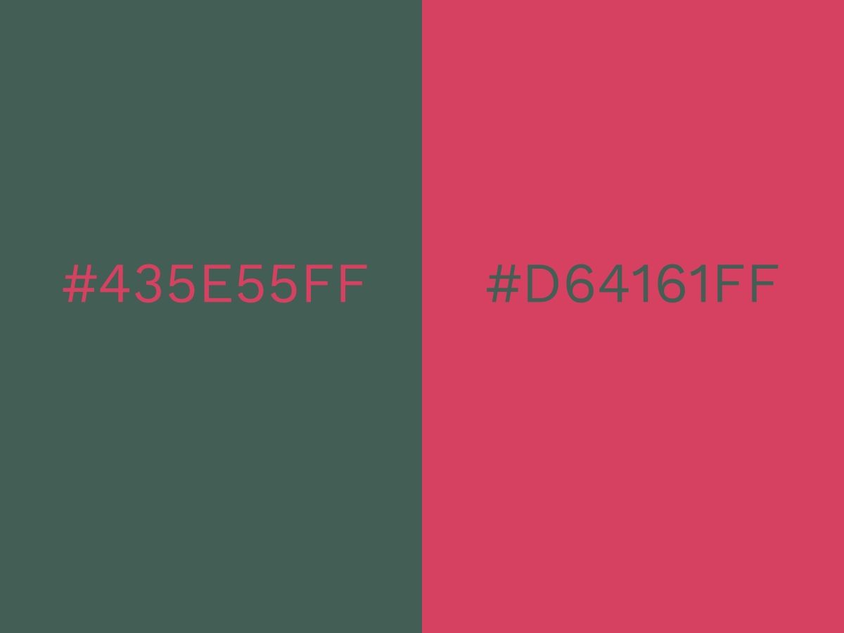 théorie des couleurs vert foncé rose rose - duo de couleurs - Image