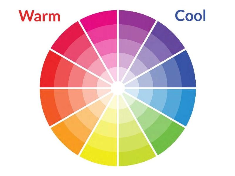 teoría del color rueda color cálido fresco