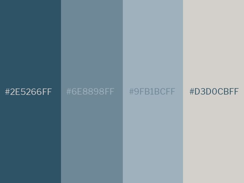 Sapphire, light slate gray, cadet gray and american silver color combination - 80 attractive color combinations to try in 2021 - Image