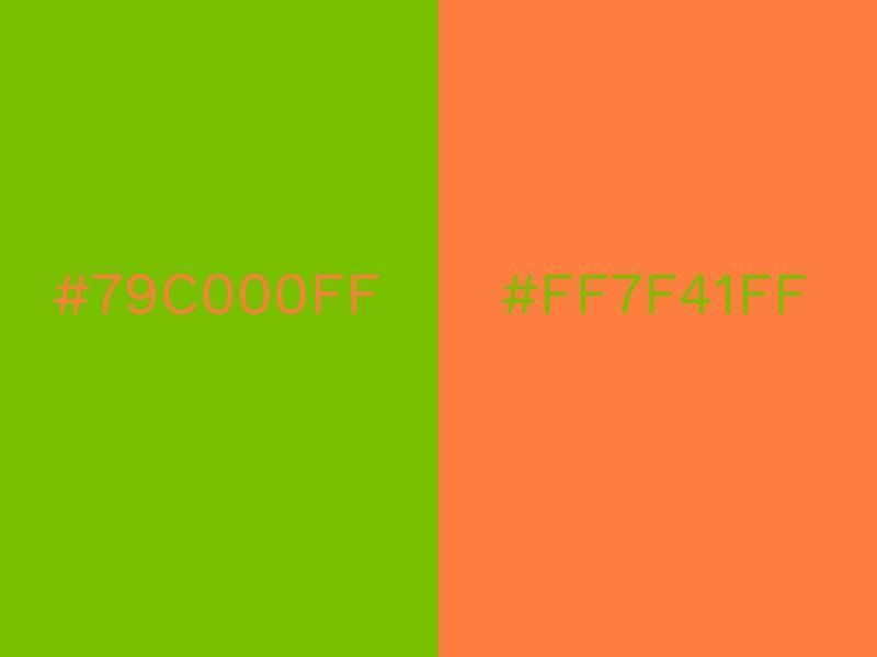 Lime Green and Orange colour combinations - 80 attractive color combinations to try in 2021 - Image