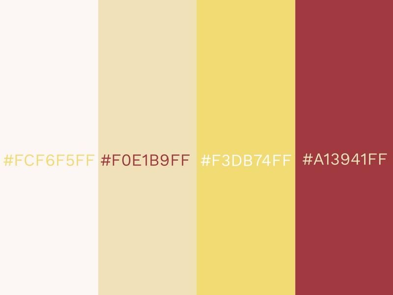 White, Vanilla Custard, Goldfinch and Scarlet Sage colors - 80 attractive color combinations to try in 2021 - Image