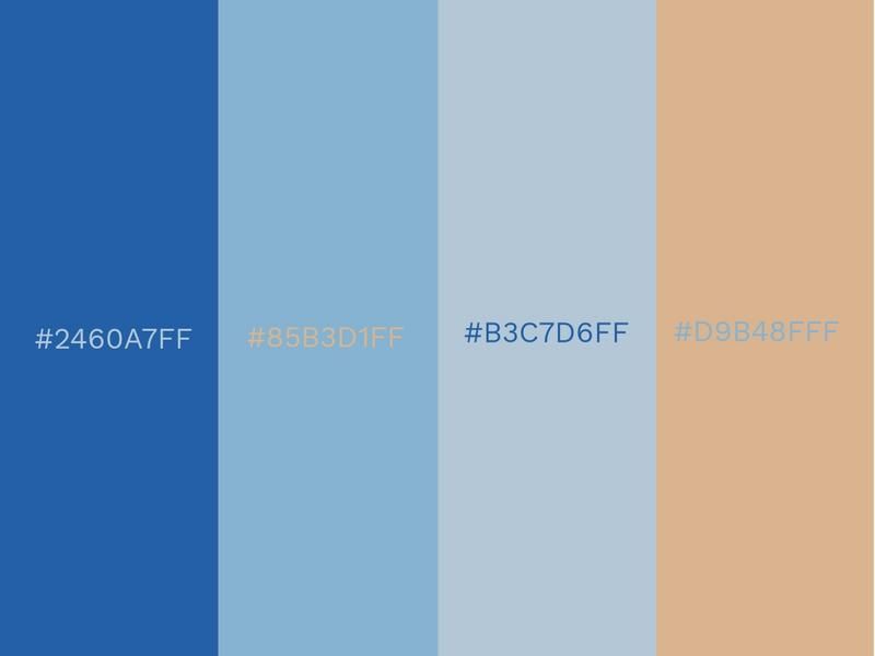 Deep Blue, Northern Sky, Baby Blue and Coffee colour combinations - 80 attractive color combinations to try in 2021 - Image