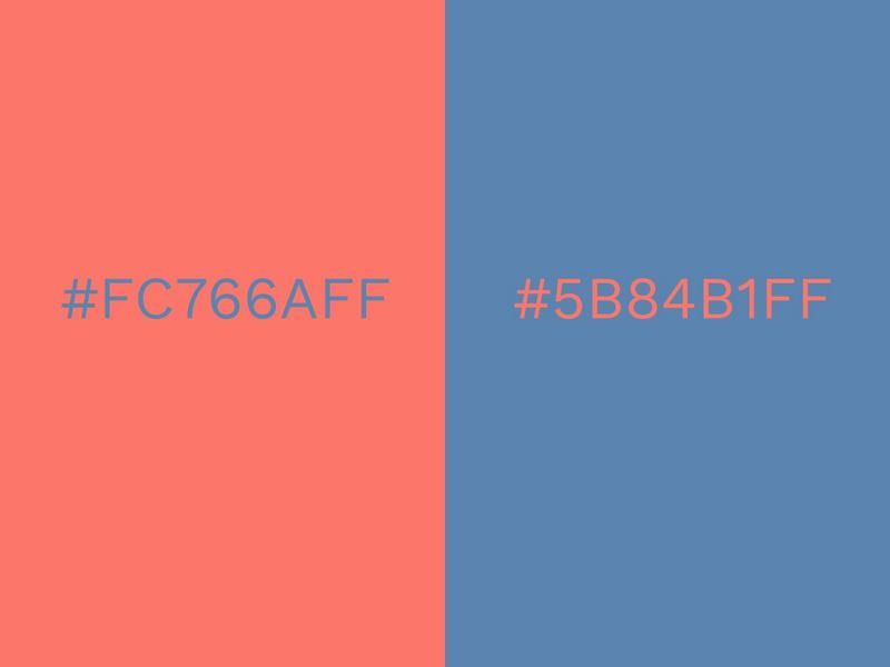 Living Coral and Pacific Coast Color Combination - 80 attractive color combinations to try in 2021 - Image