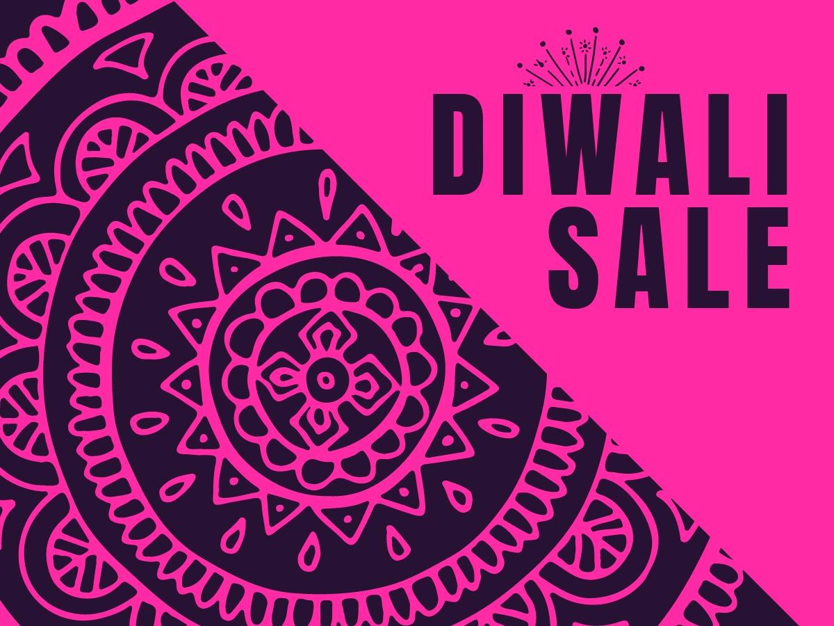 rosa und schwarzes Diwali-Verkaufsdesign