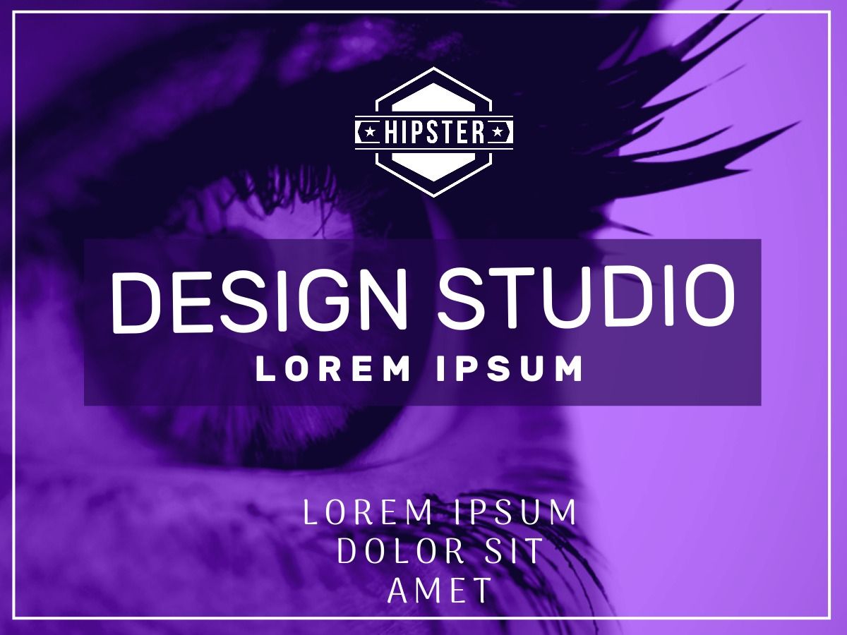Purple design studio image with eye background - 50 ideas and templates to use in your designs - Image