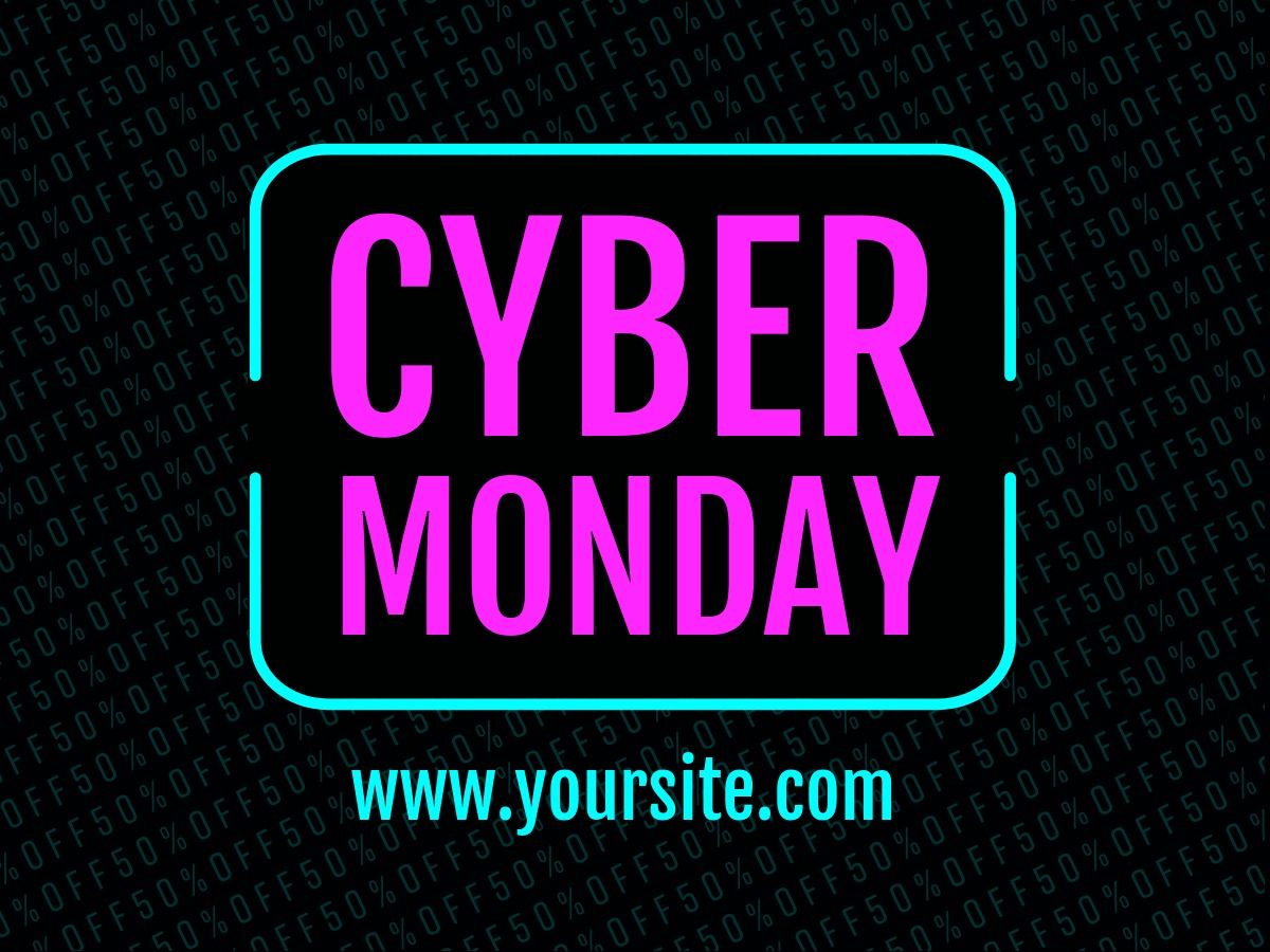 texto rosa de design de venda de segunda-feira cibernética