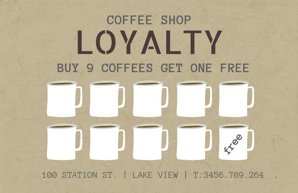conception de carte de fidélité de café cool - 50 designs sympas que vous pouvez facilement personnaliser - Image