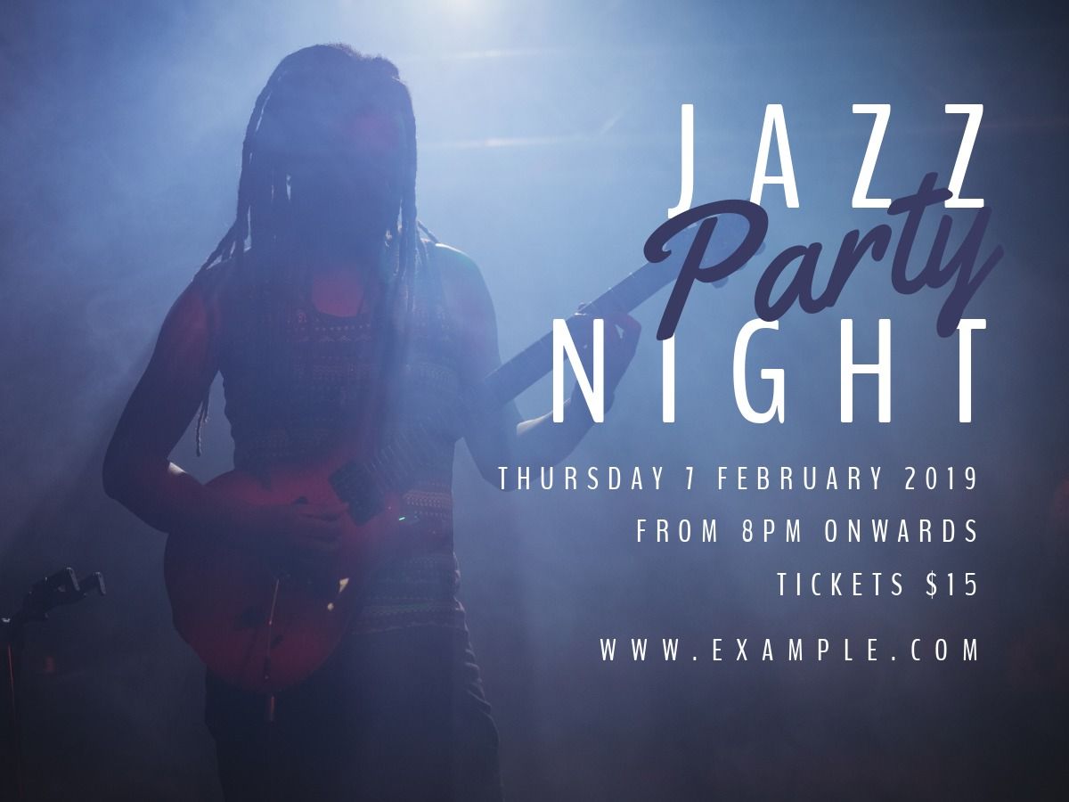 Jazz party night guitarist on stage - 50 ideas and templates to use in your designs - Image
