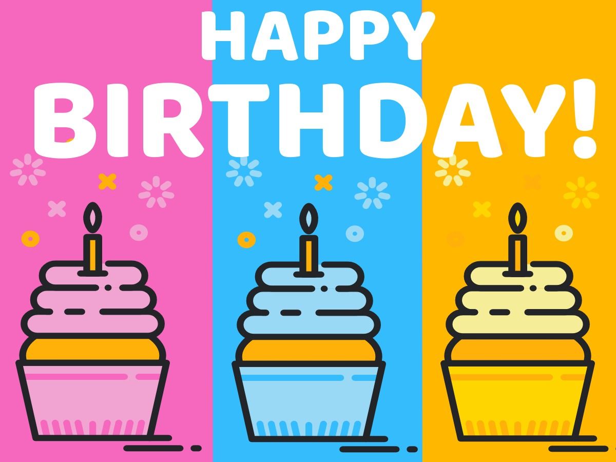 design de cupcakes de feliz aniversário