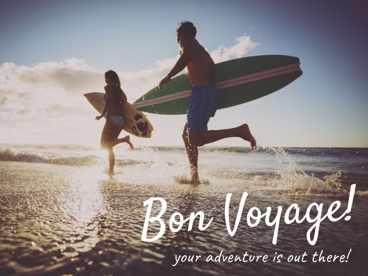 Bon voyage couple on a beach - 50 ideas and templates to use in your designs - Image