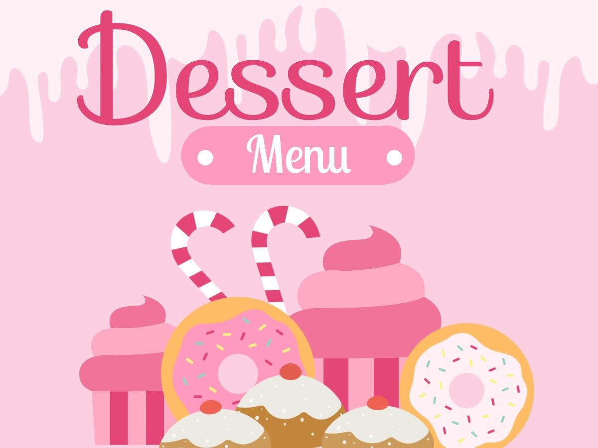 Vorlage für die Dessertkarte in Rosa