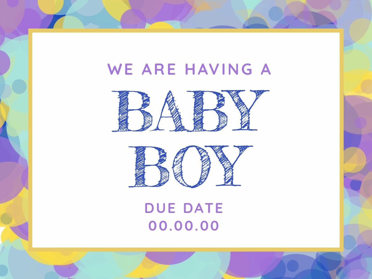 Colourful baby boy greeting template - 50 ideas and templates to use in your designs - Image