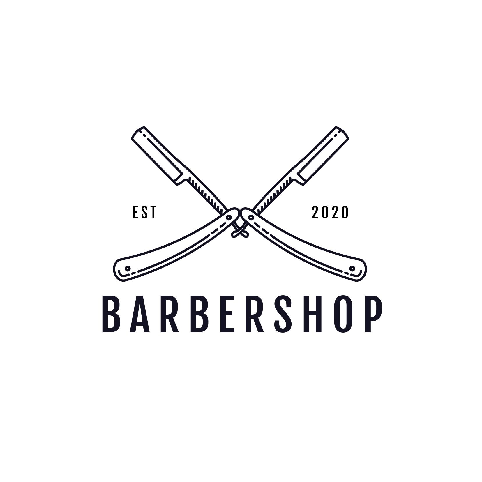 Designs de logotipos criativos para barbearia