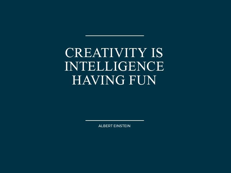 Kreatives Marketingbild Kreativität ist Intelligenz