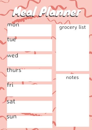 Meal planner template - Print and digital design - Image